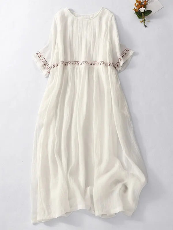 dress loose literary New Irregular Loose And Thin Literary Shirt Dress Women