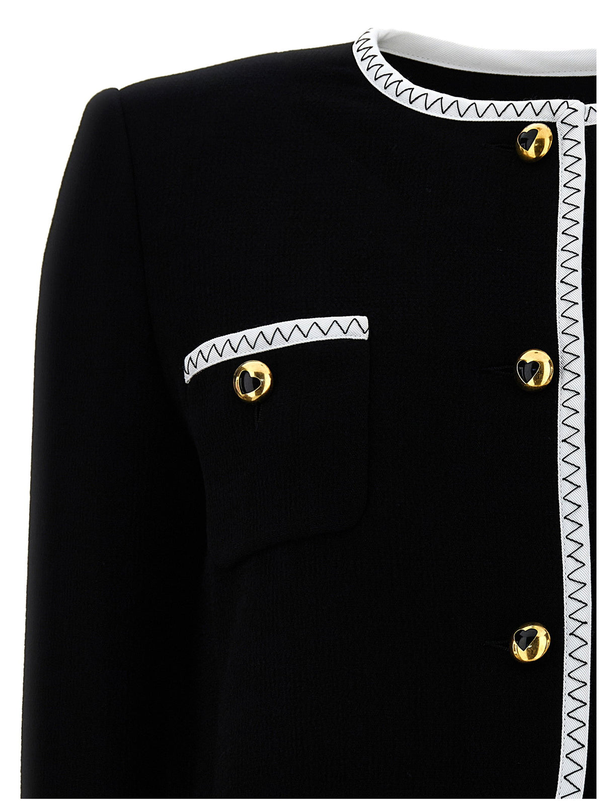 Moschino Crepe Short Jacket-Jackets-[Adult]-[Female]-2022 Online Blue Zone Planet