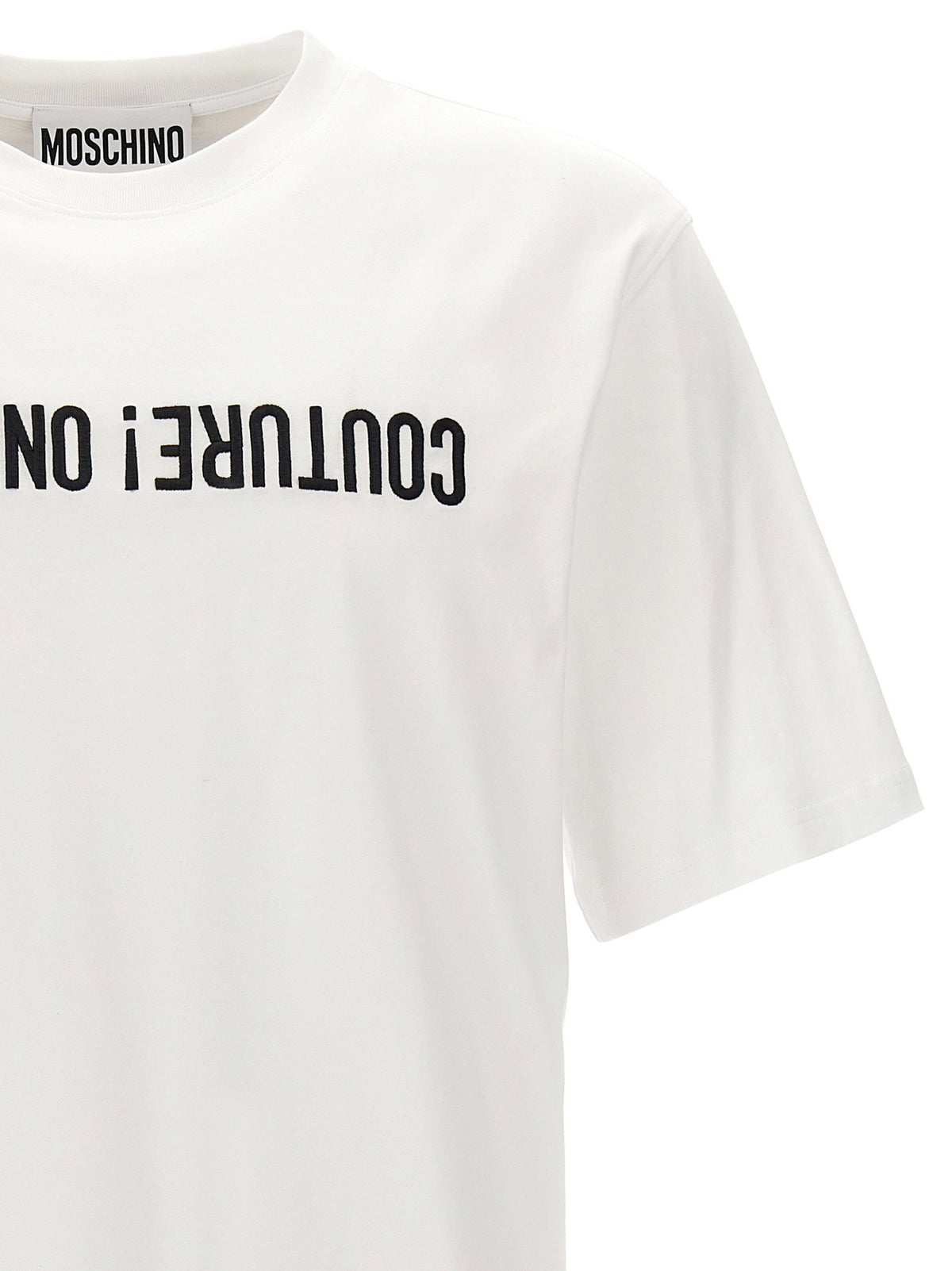 Moschino Logo Embroidery T-shirt-Topwear-[Adult]-[Female]-2022 Online Blue Zone Planet