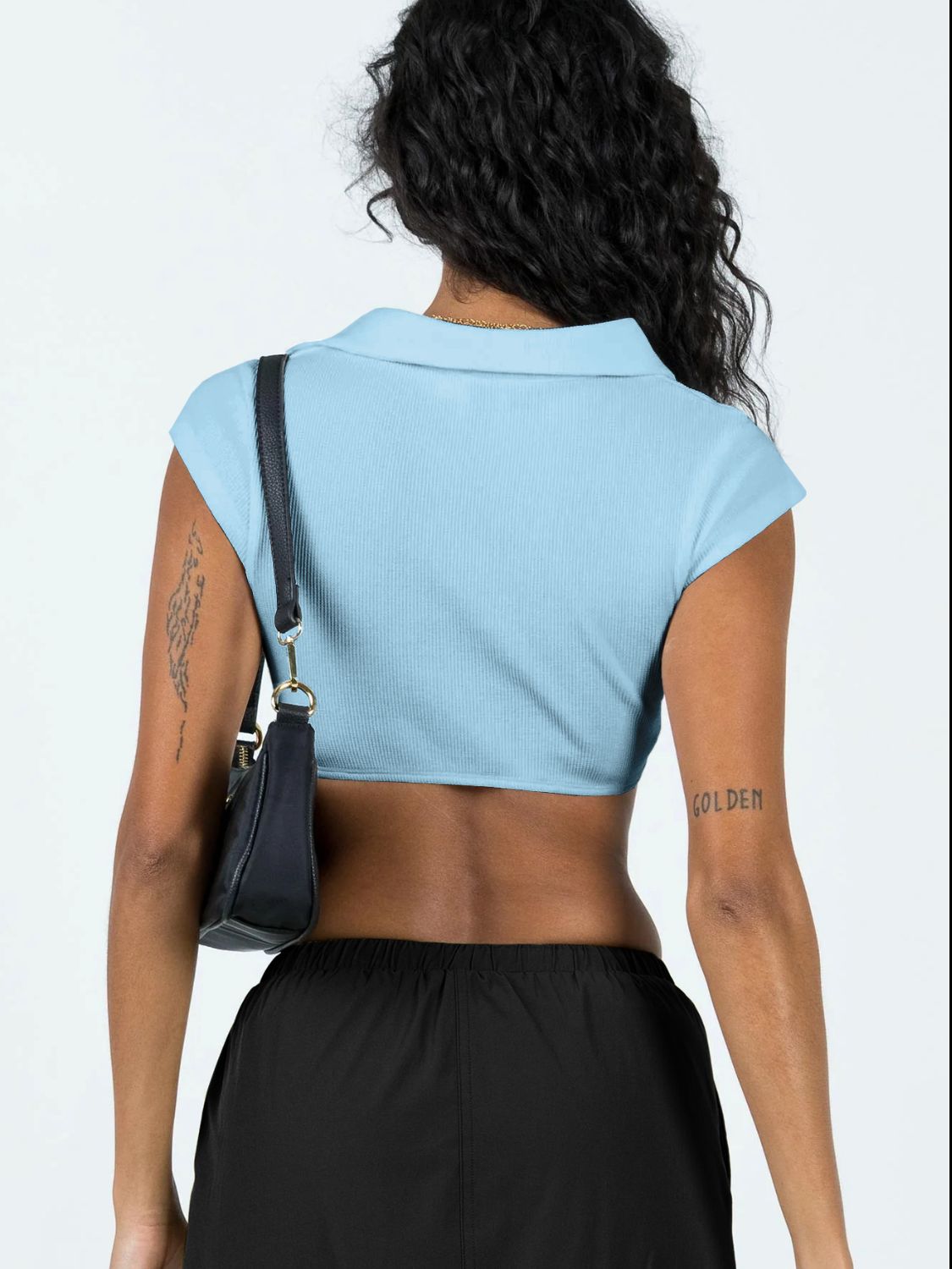 Johnny Collar Cropped Top BLUE ZONE PLANET