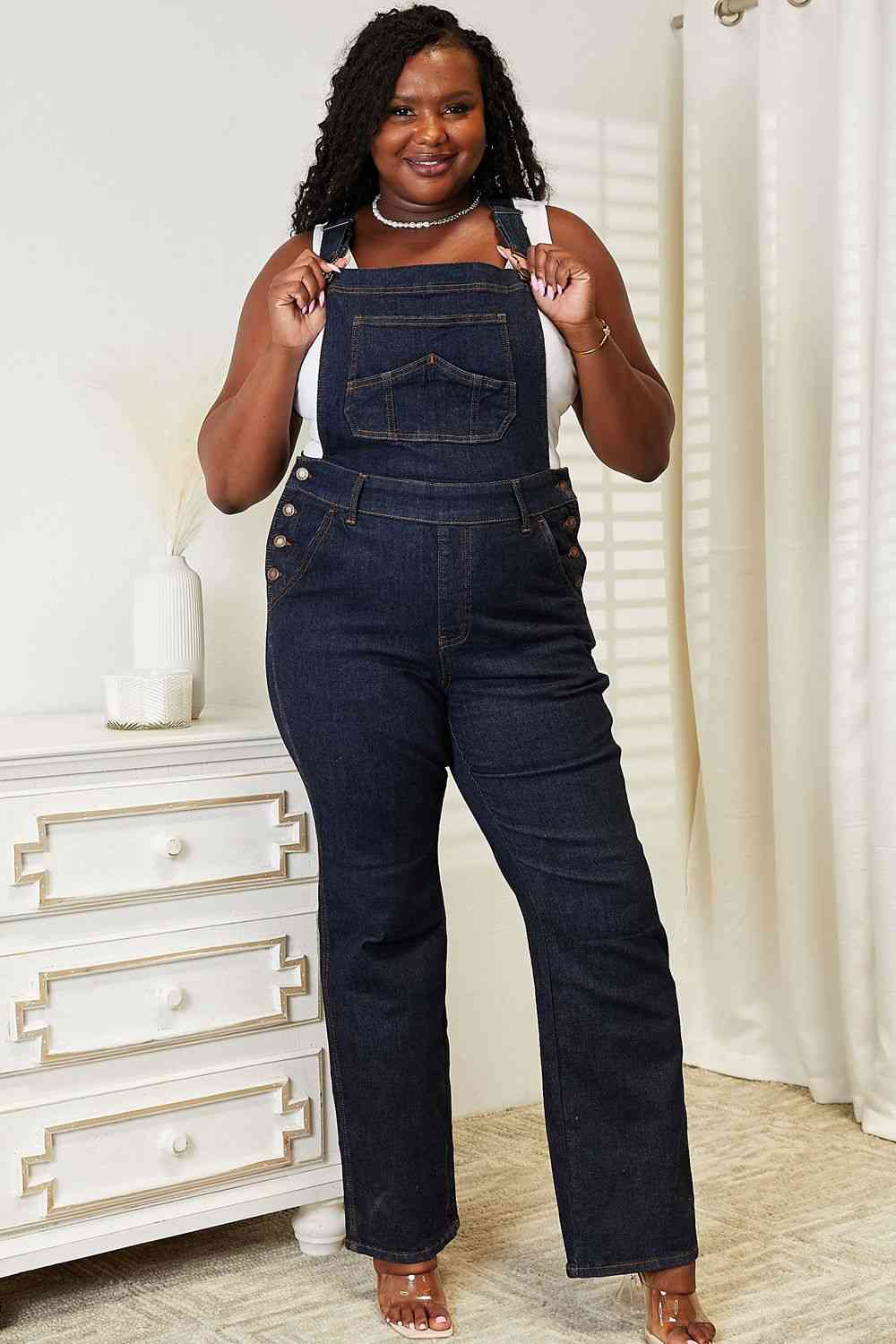 Judy Blue Full Size High Waist Classic Denim Overalls BLUE ZONE PLANET