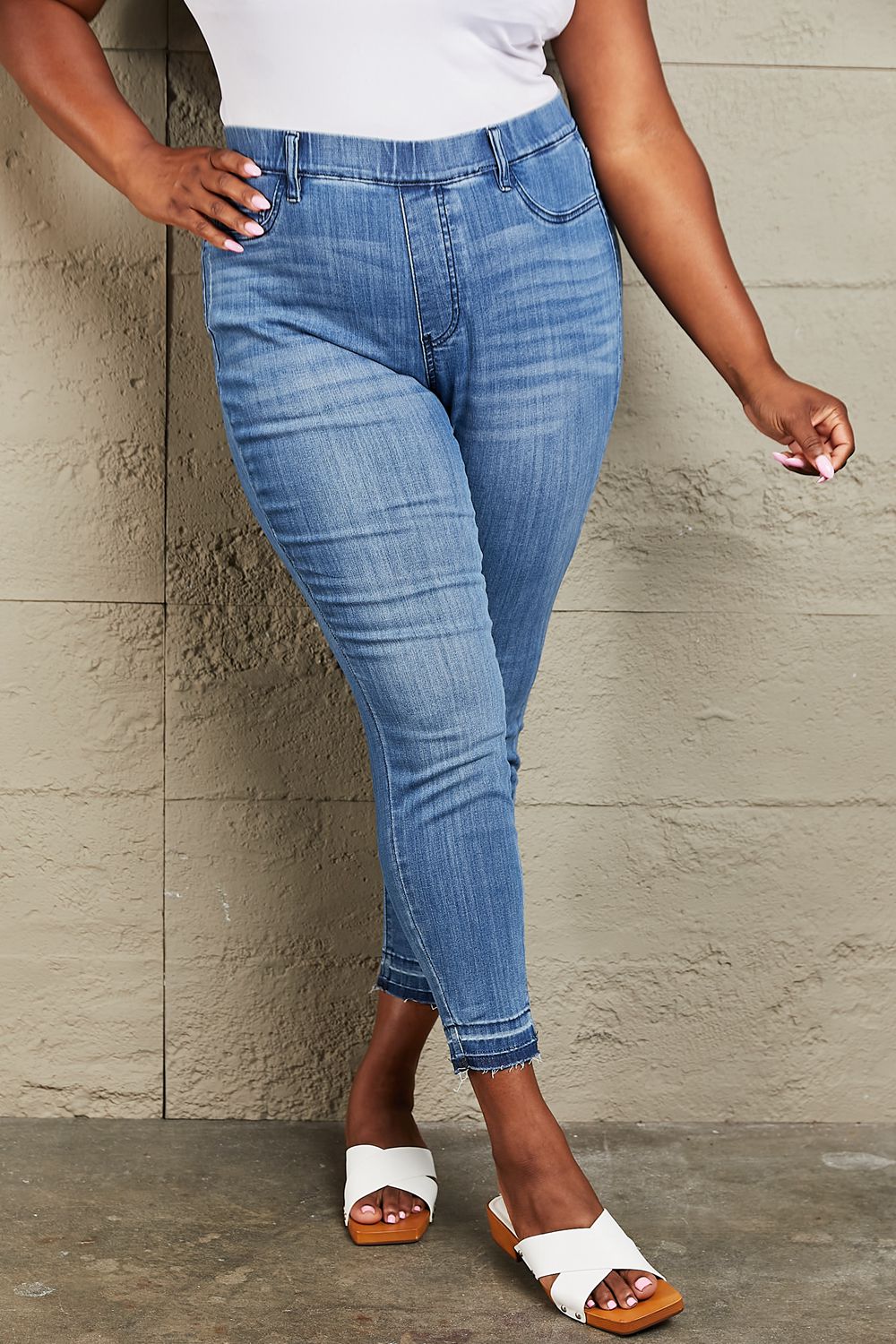 Judy Blue Janavie Full Size High Waisted Pull On Skinny Jeans BLUE ZONE PLANET