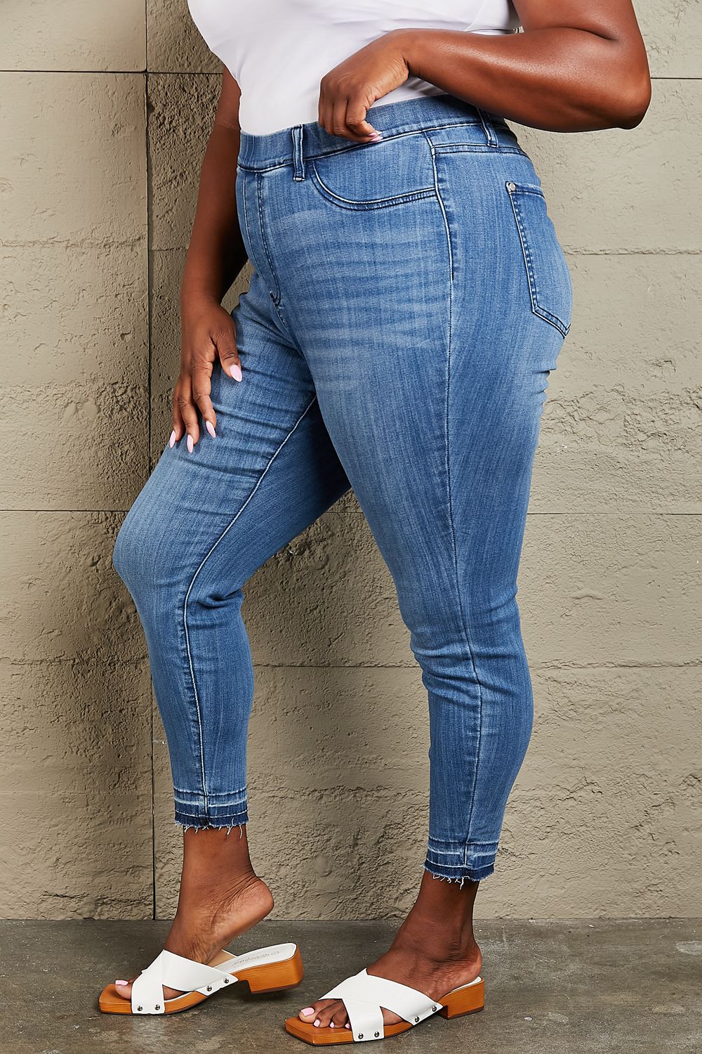 Judy Blue Janavie Full Size High Waisted Pull On Skinny Jeans BLUE ZONE PLANET