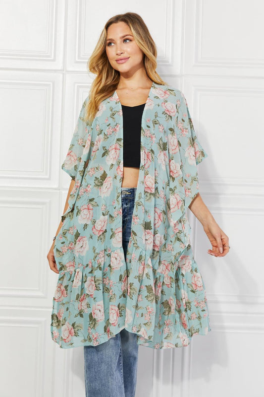 Justin Taylor Floral Vintage Kimono-TOPS / DRESSES-[Adult]-[Female]-Light Green-One Size-2022 Online Blue Zone Planet