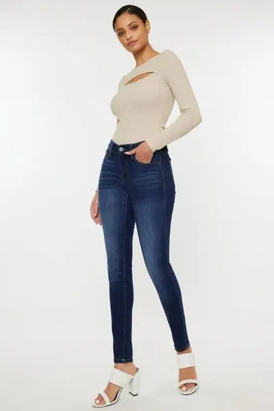 Kancan Mid Rise Gradient Skinny Jeans BLUE ZONE PLANET