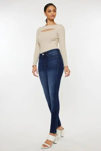 Kancan Mid Rise Gradient Skinny Jeans BLUE ZONE PLANET