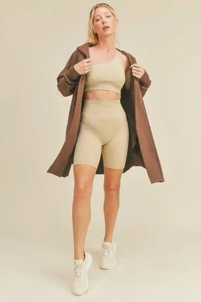 Kimberly C Open Front Longline Hooded Cardigan Trendsi