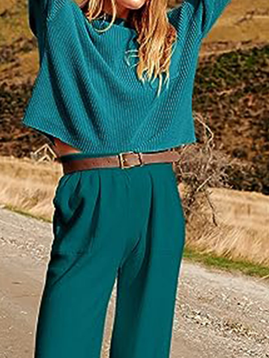 Knit Top and Joggers Set BLUE ZONE PLANET