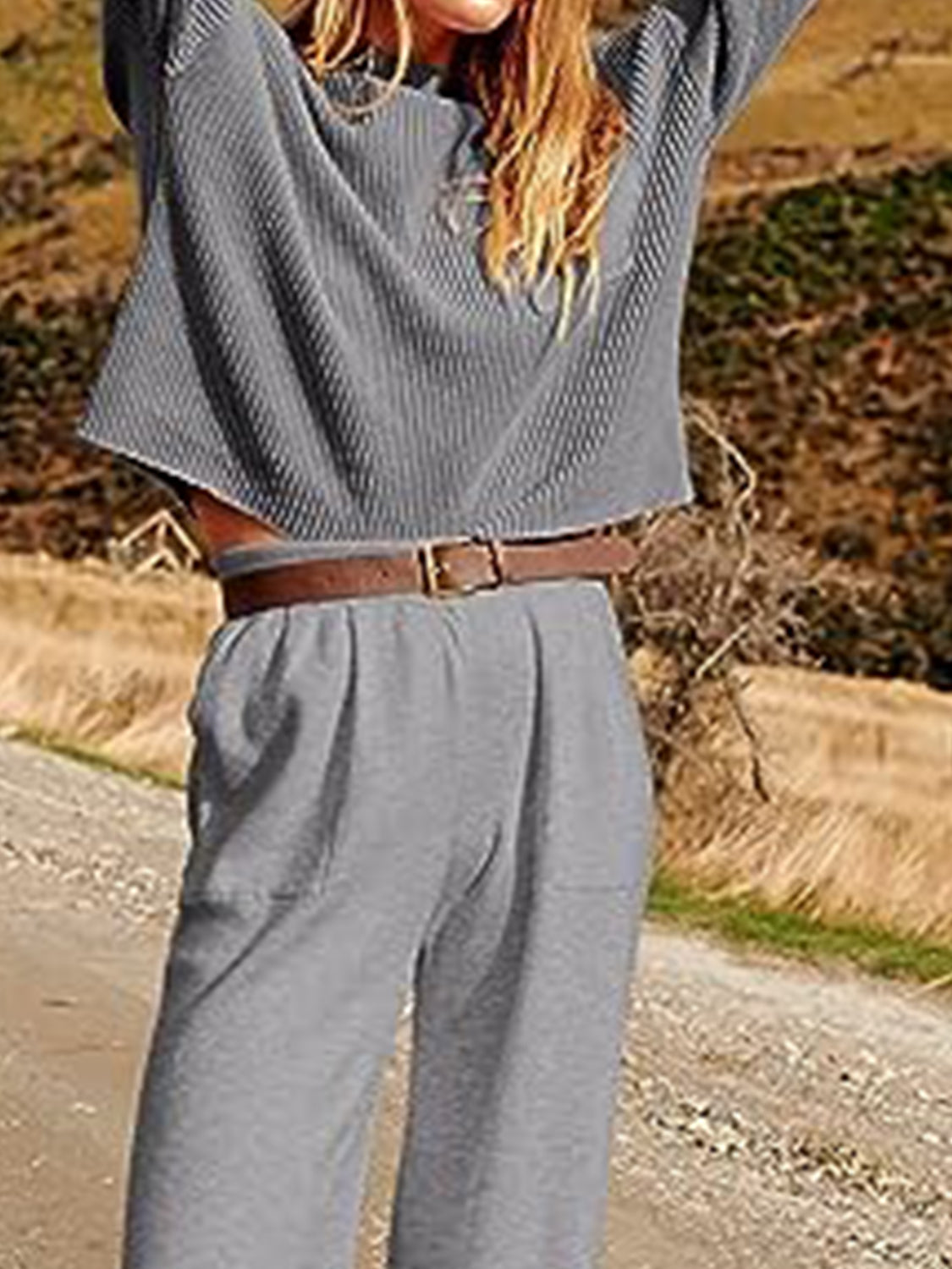 Knit Top and Joggers Set BLUE ZONE PLANET
