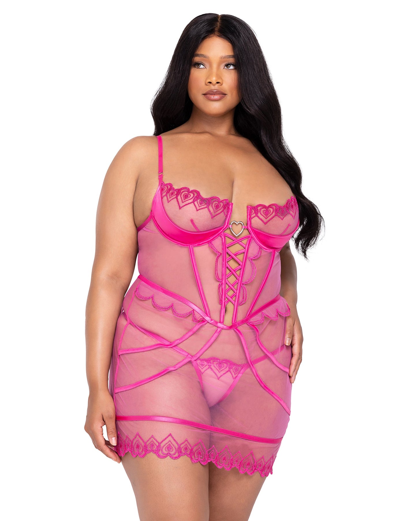 Bubblegum-Heart-Slip-2-Piece-Set-LINGERIE-[Adult]-[Female]-1X-Pink-2022 Online Blue Zone Planet