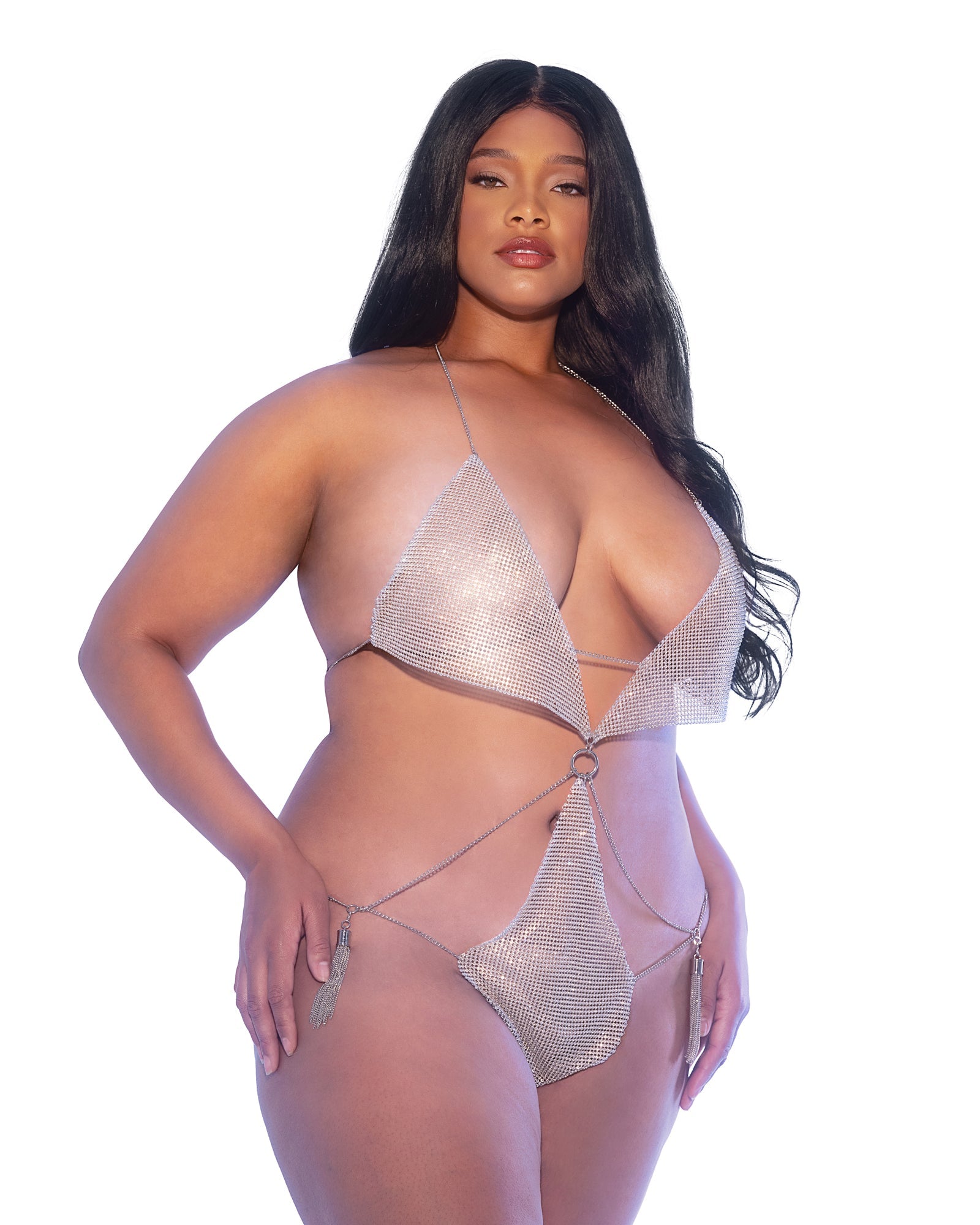 Miami-Crystal-Teddy-LINGERIE-[Adult]-[Female]-1X/2X-Silver-2022 Online Blue Zone Planet