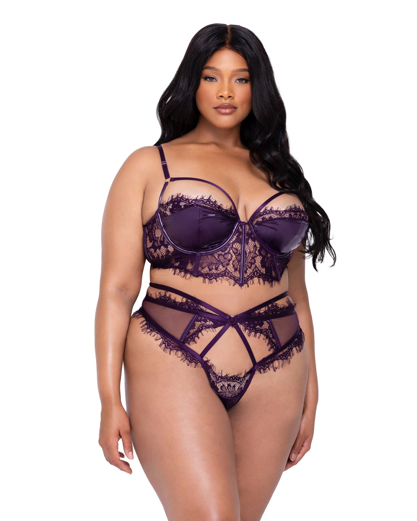 Sugar-Plum-2-Piece-Short-Set-LINGERIE-[Adult]-[Female]-1X-Purple-2022 Online Blue Zone Planet