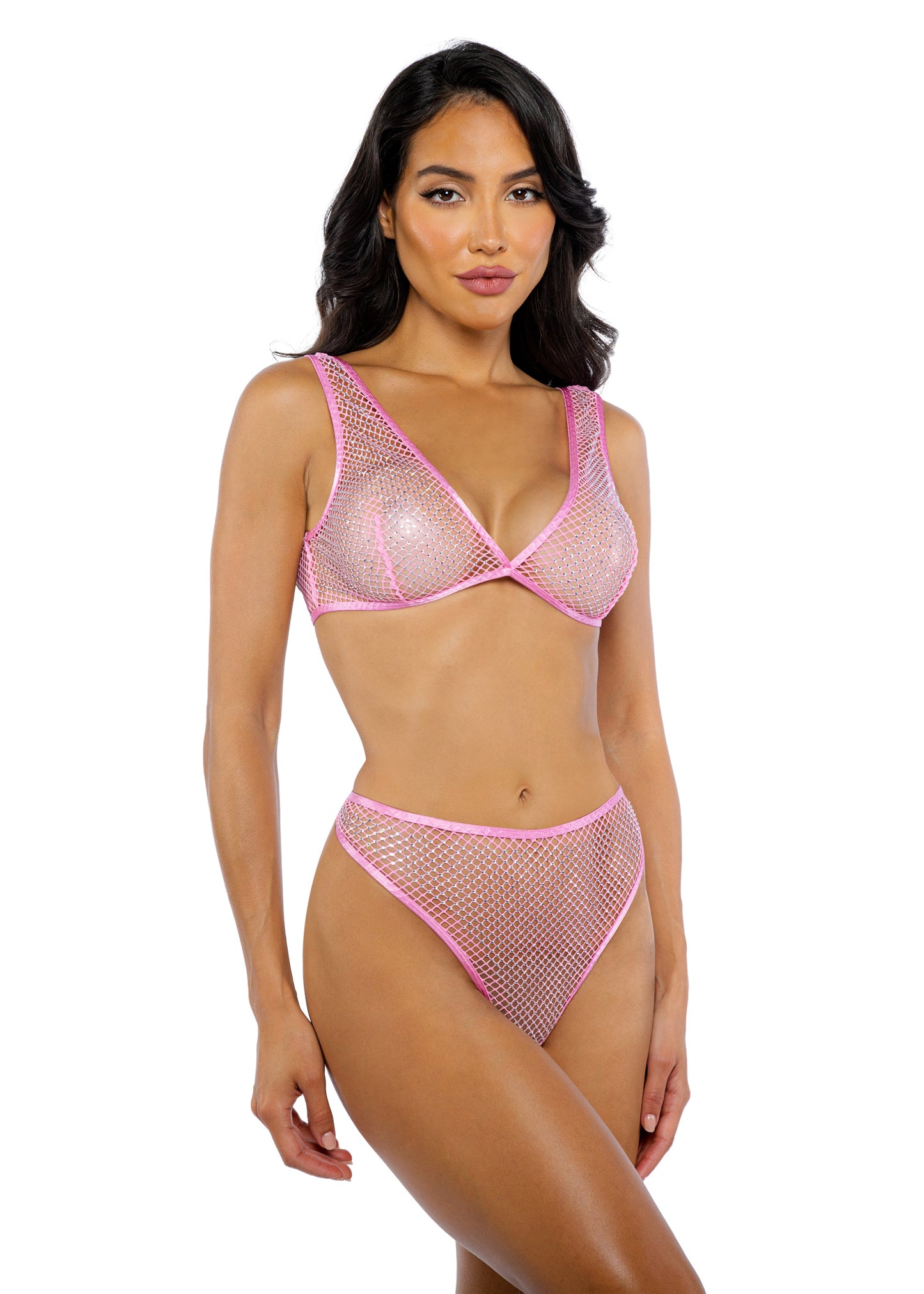 Think Pink Rhinestone Tube 2-Piece Short Set Lingerie-[Adult]-[Female]-Pink-xs-s-2022 Online Blue Zone Planet