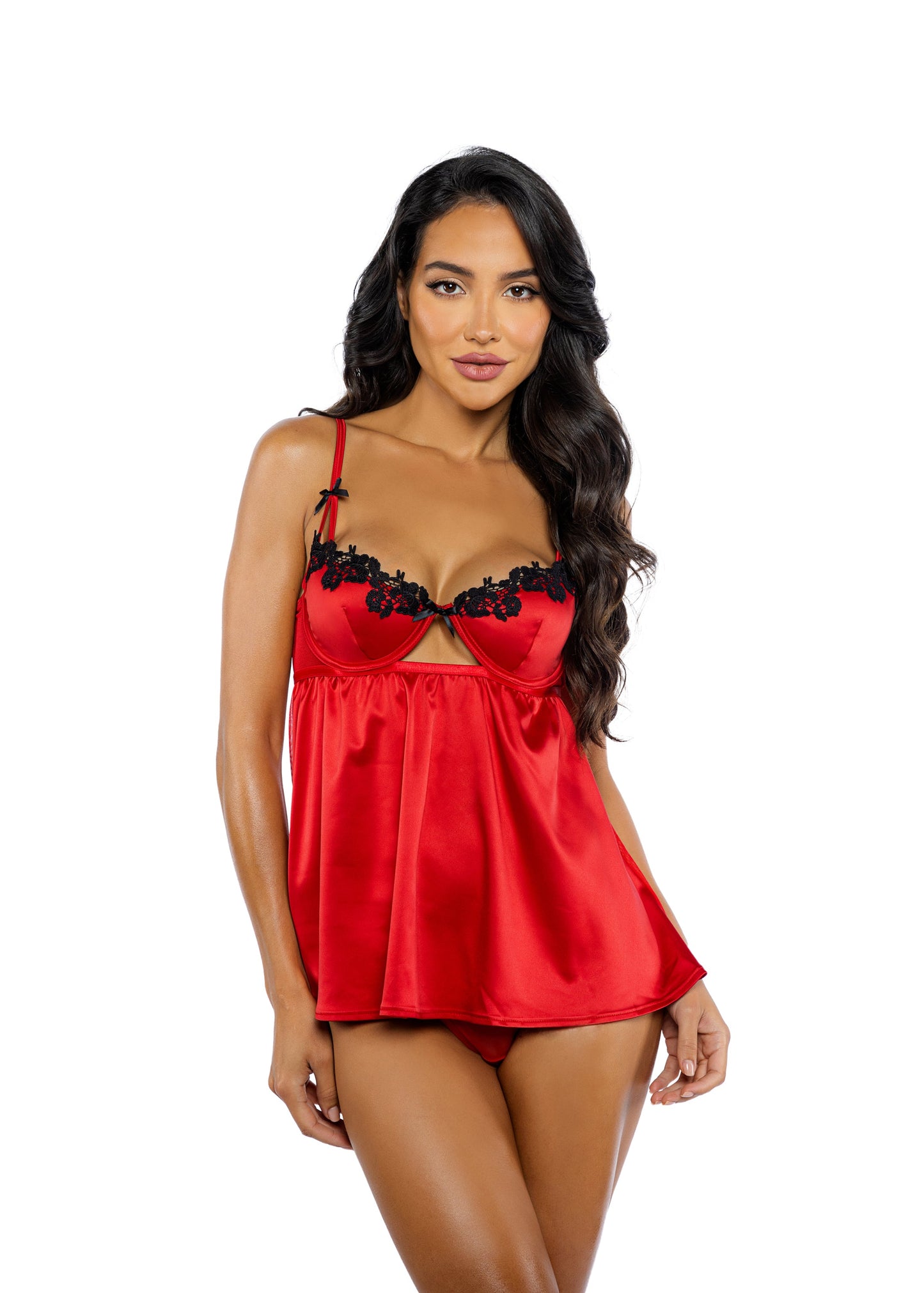 Love & Lust Babydoll 2-Piece Set Lingerie-[Adult]-[Female]-Red-S-2022 Online Blue Zone Planet