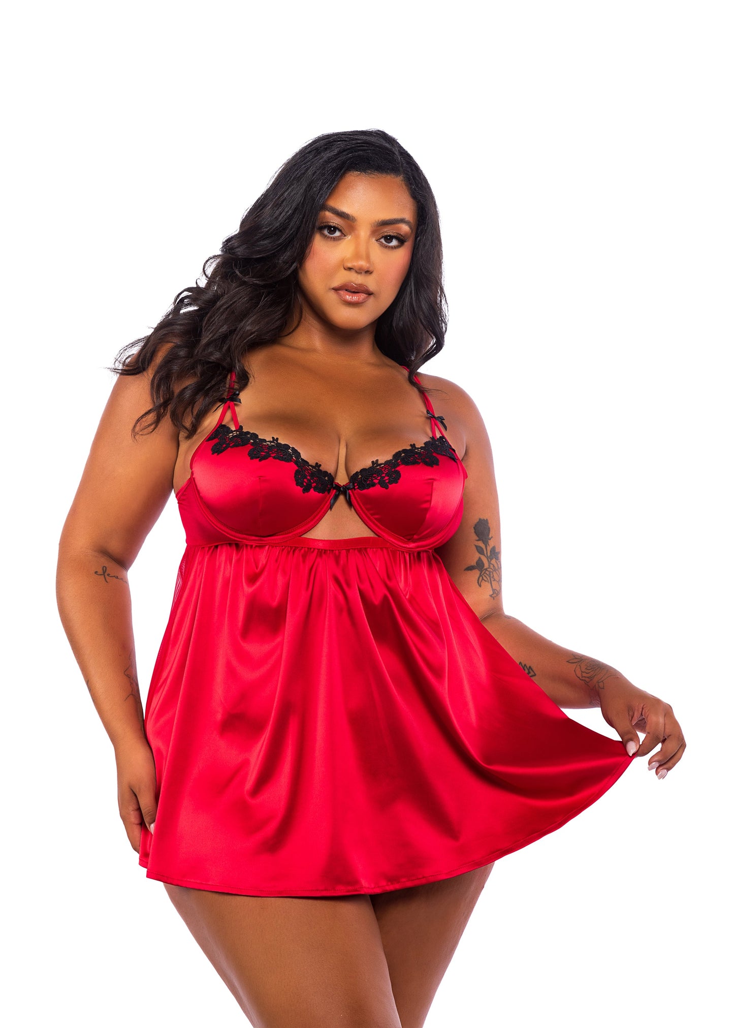 Love & Lust Babydoll 2-Piece Set Lingerie-[Adult]-[Female]-Red-1-x-2022 Online Blue Zone Planet