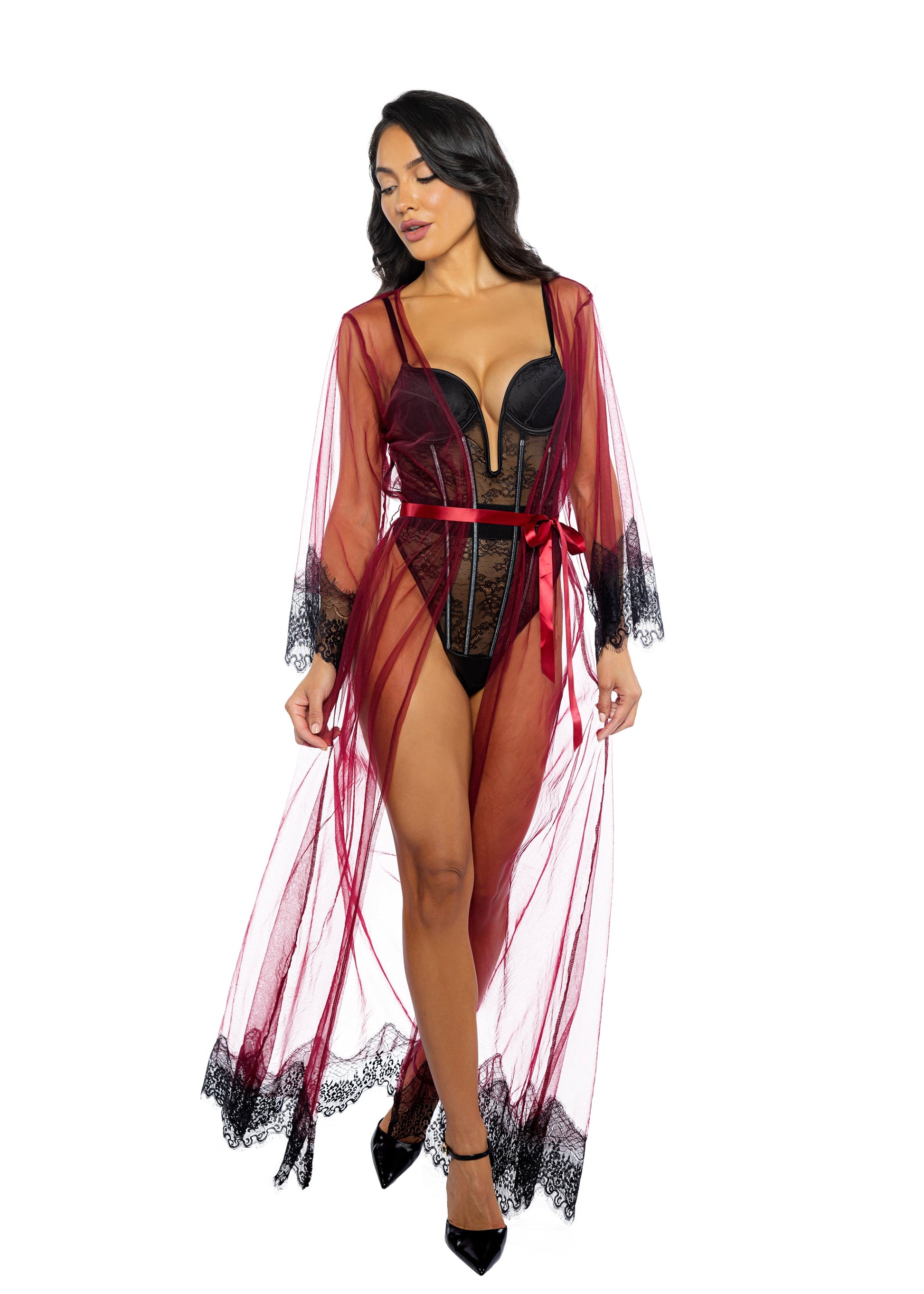 Daydream Maxi Robe Lingerie-[Adult]-[Female]-Red-One size-2022 Online Blue Zone Planet