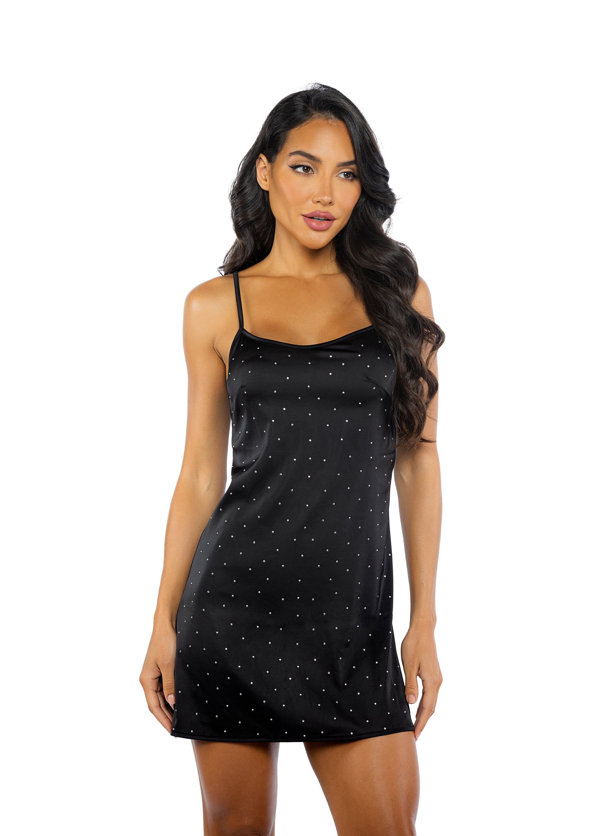 Twinkle Diamante Chemise Lingerie-[Adult]-[Female]-Black-S-2022 Online Blue Zone Planet