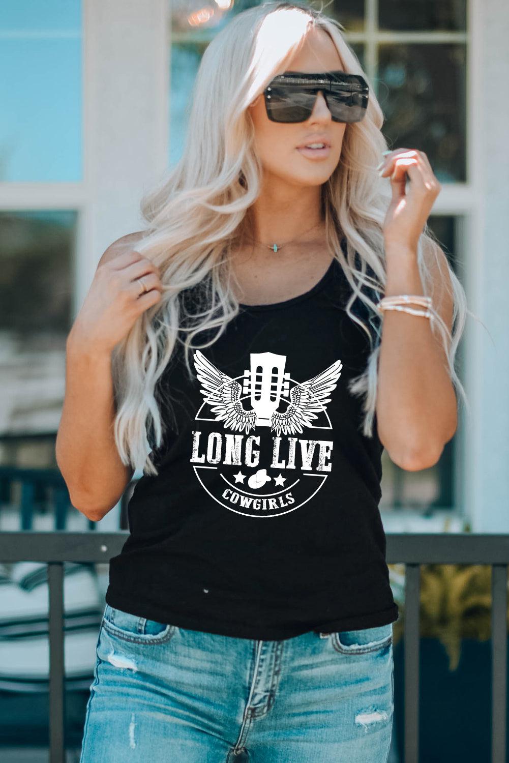 LONG LIVE COWGIRLS Graphic Tank BLUE ZONE PLANET