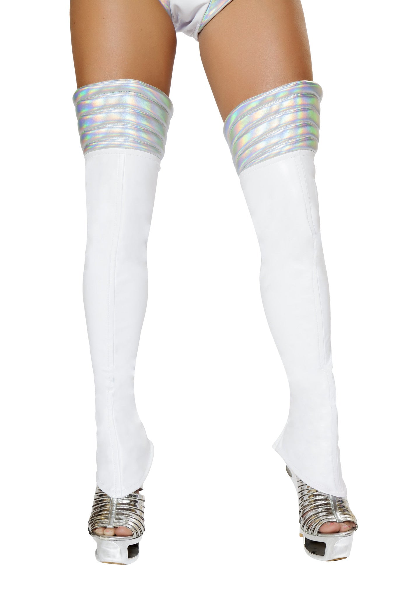 White Space Girl Leggings Costume-TOPS / DRESSES-[Adult]-[Female]-White/Silver-O/S-2022 Online Blue Zone Planet