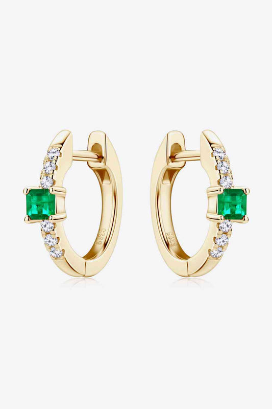 Lab-Grown Emerald Earrings-Earrings-[Adult]-[Female]-Gold-One Size-2022 Online Blue Zone Planet