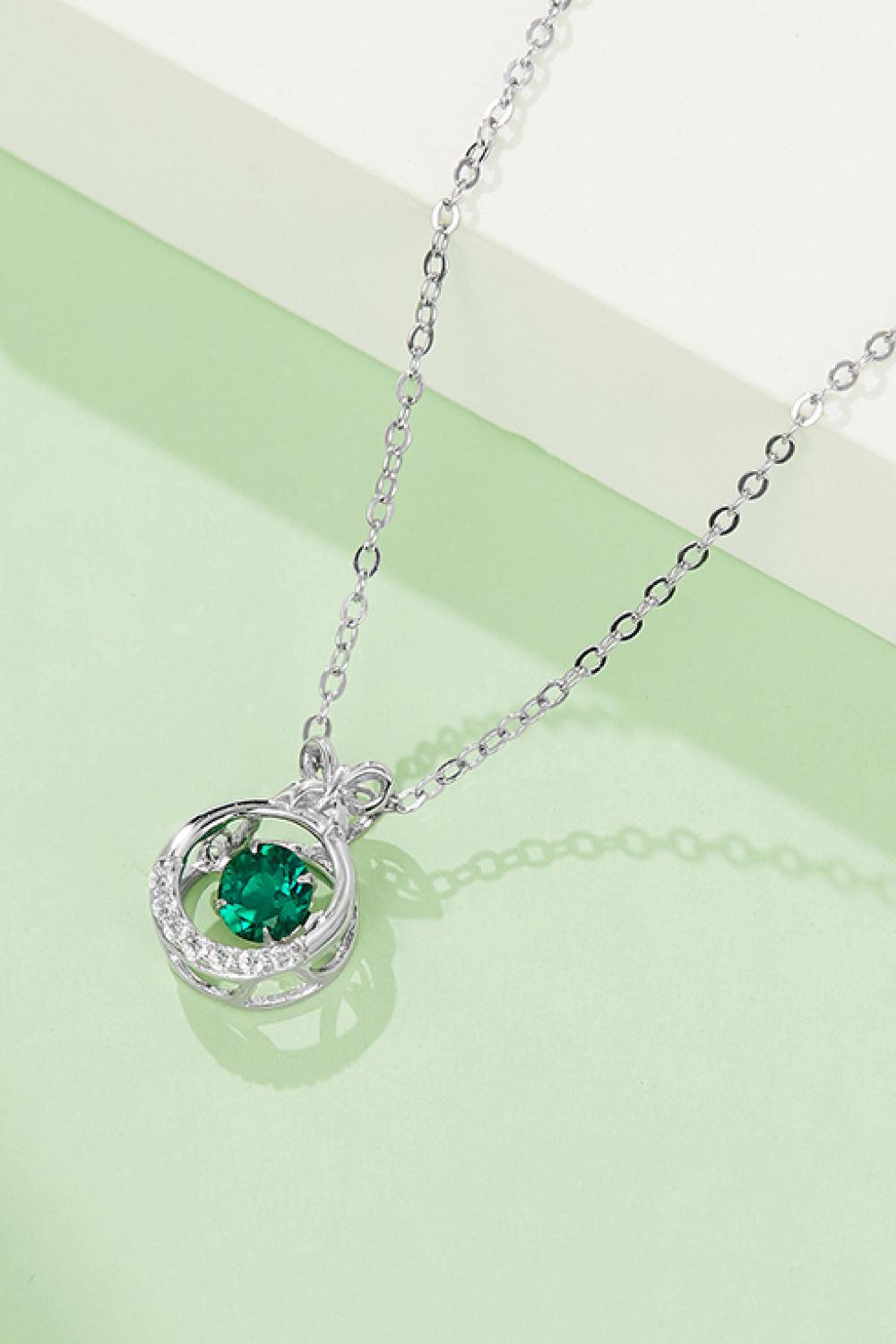 Lab-Grown Emerald Pendant Necklace BLUE ZONE PLANET