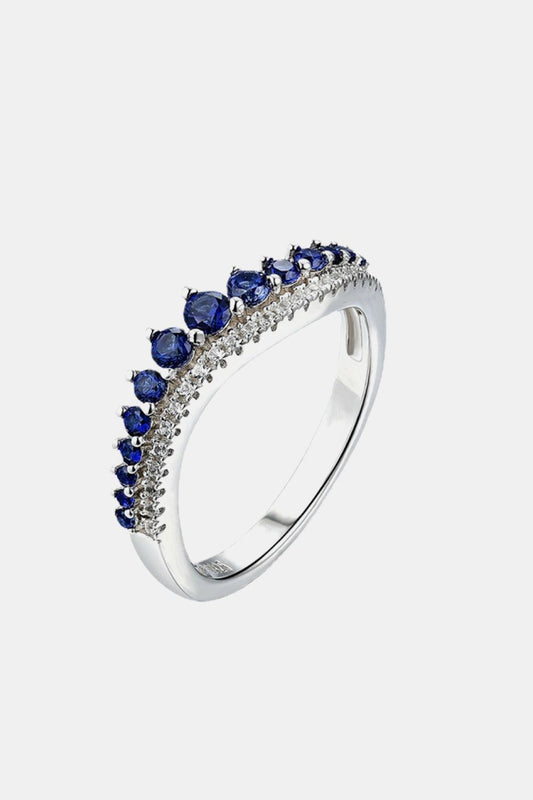 Lab-Grown Sapphire 925 Sterling Silver Rings BLUE ZONE PLANET