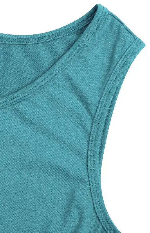 Ladies Summer Sleeveless Tank Top Dress Package Hip Skirt BLUE ZONE PLANET