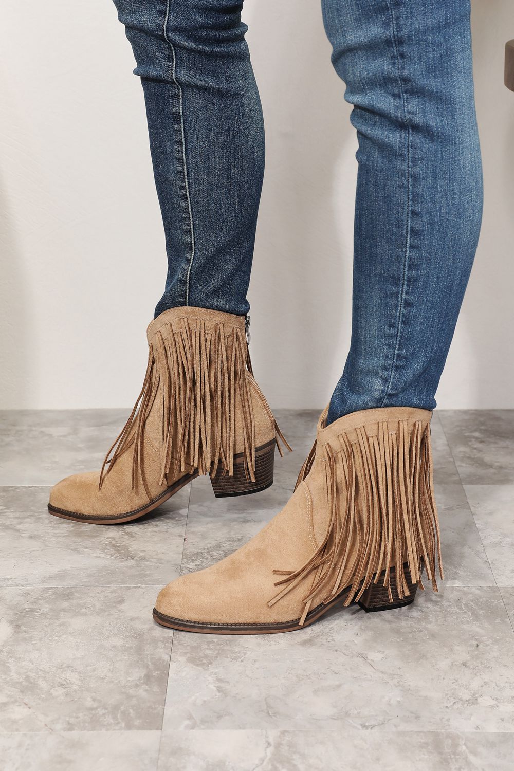 Legend Women's Fringe Cowboy Western Ankle Boots BLUE ZONE PLANET