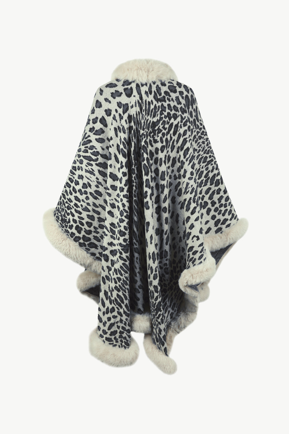 Leopard Open Front Poncho BLUE ZONE PLANET