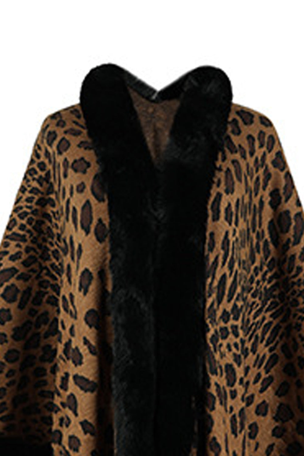 Leopard Open Front Poncho BLUE ZONE PLANET