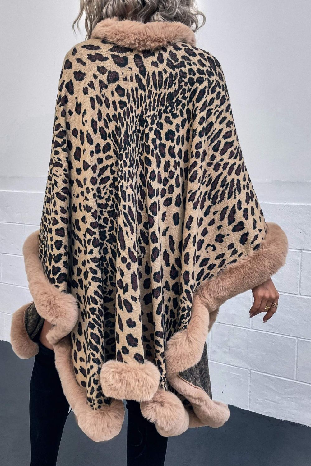 Leopard Open Front Poncho BLUE ZONE PLANET