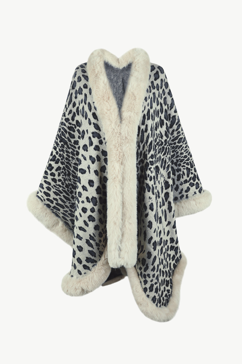 Leopard Open Front Poncho BLUE ZONE PLANET