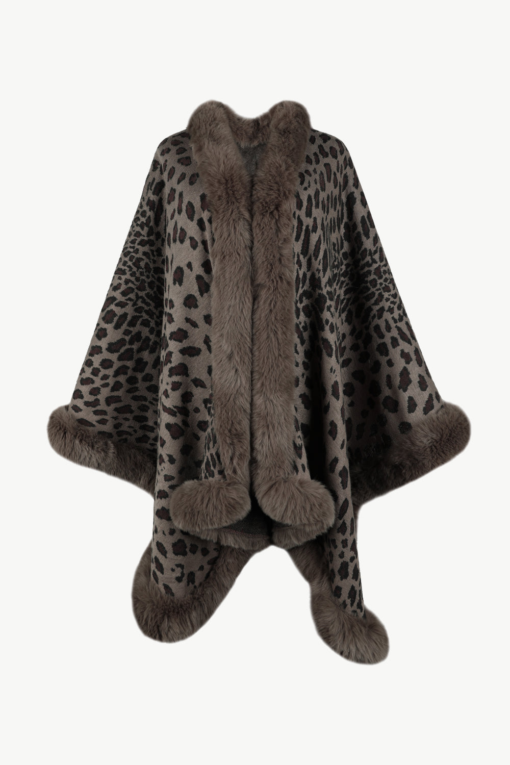 Leopard Open Front Poncho BLUE ZONE PLANET