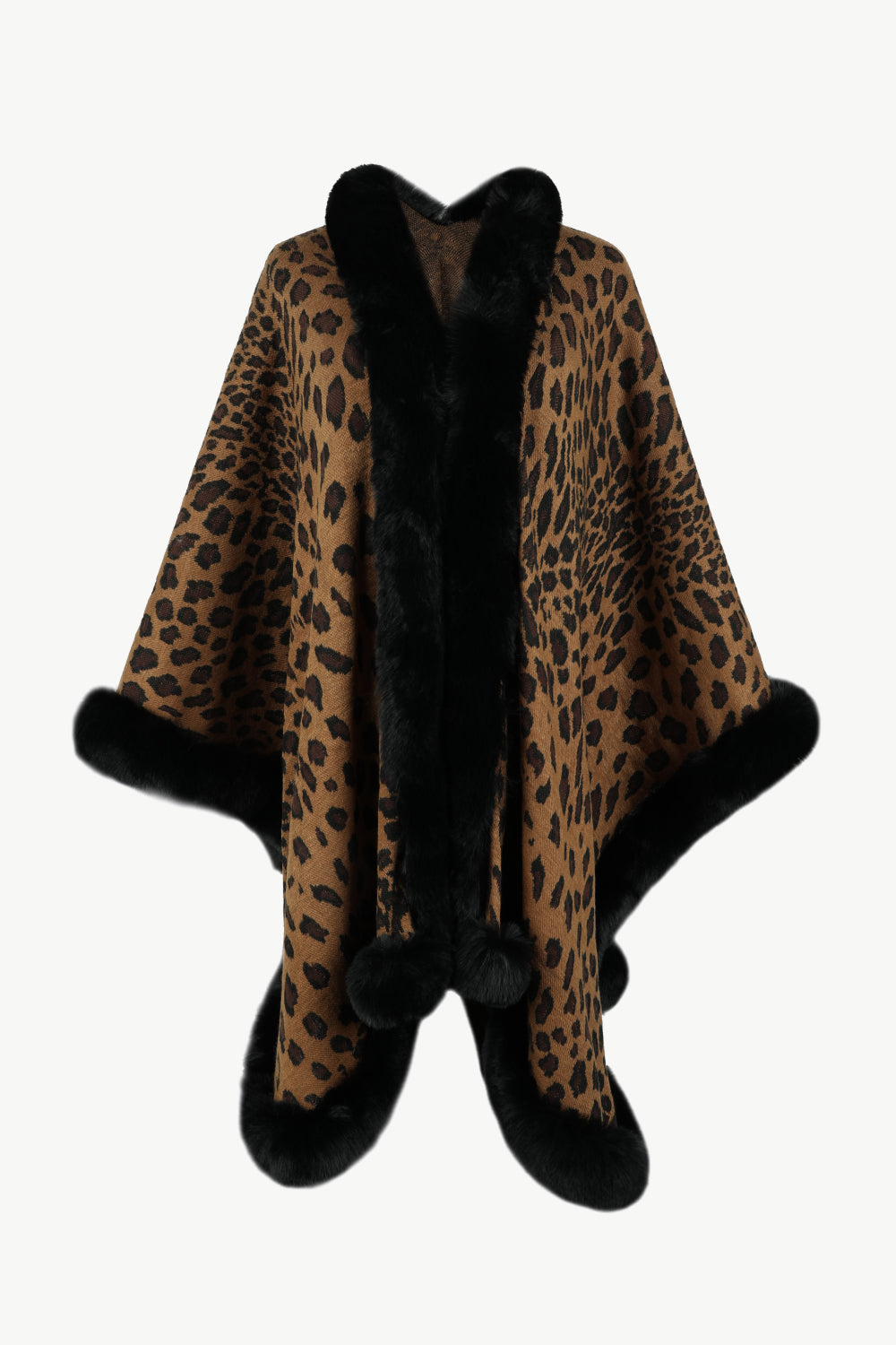 Leopard Open Front Poncho BLUE ZONE PLANET