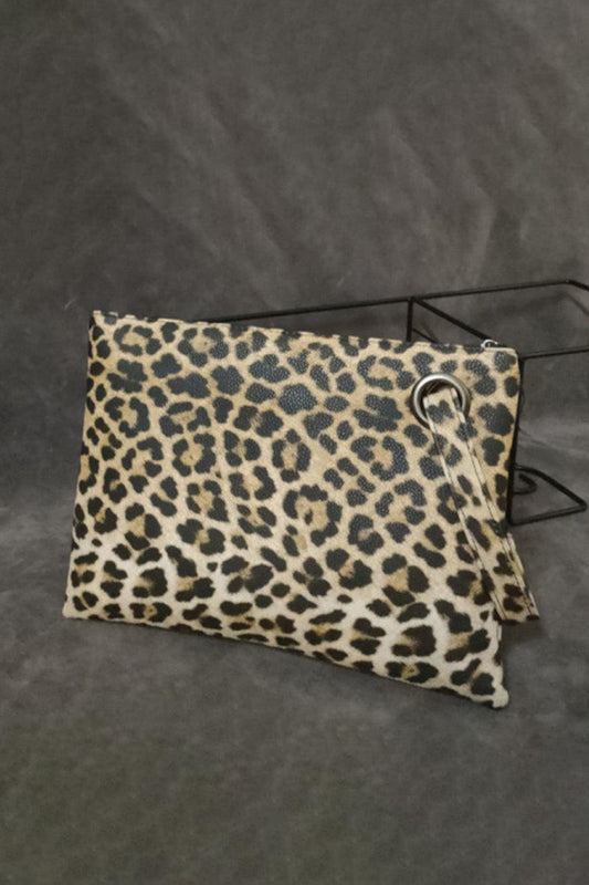 Leopard PU Leather Clutch BLUE ZONE PLANET