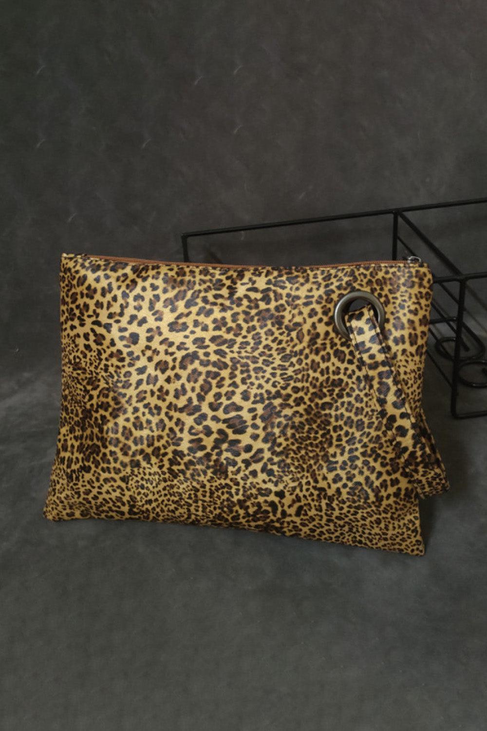 Leopard PU Leather Clutch BLUE ZONE PLANET