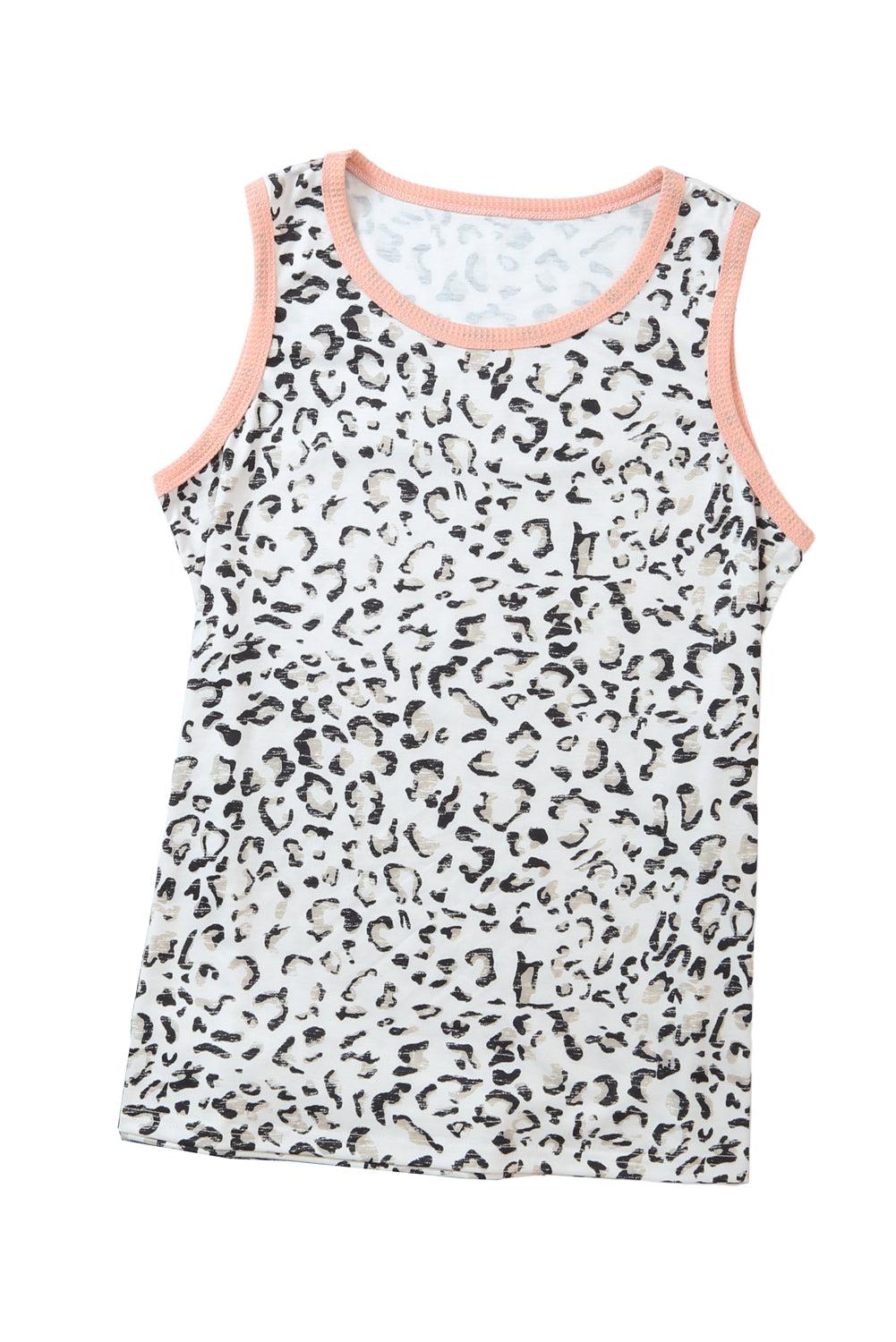 Leopard Round Neck Sleeveless Tank BLUE ZONE PLANET