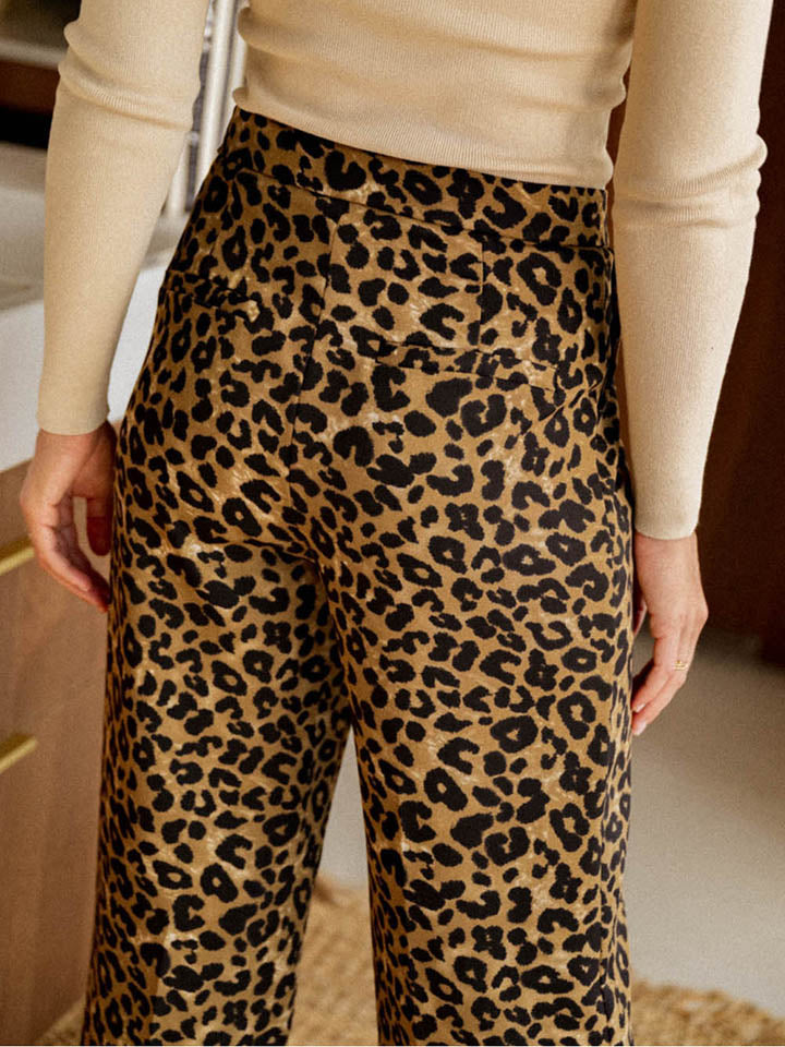 Leopard Wide Leg Pants BLUE ZONE PLANET