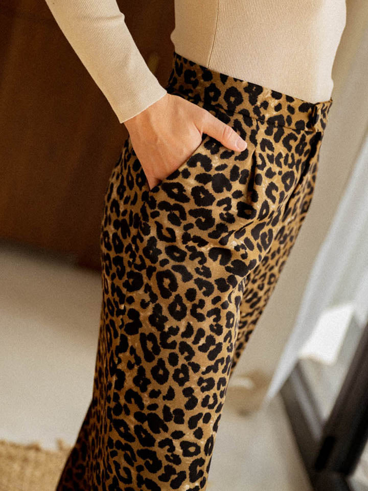 Leopard Wide Leg Pants BLUE ZONE PLANET