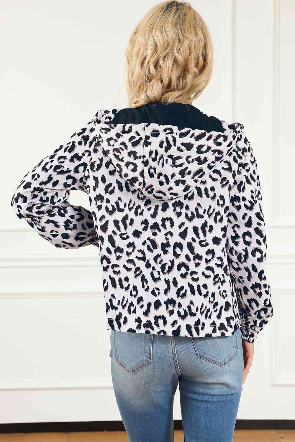 Leopard Zip-Up Hooded Jacket BLUE ZONE PLANET