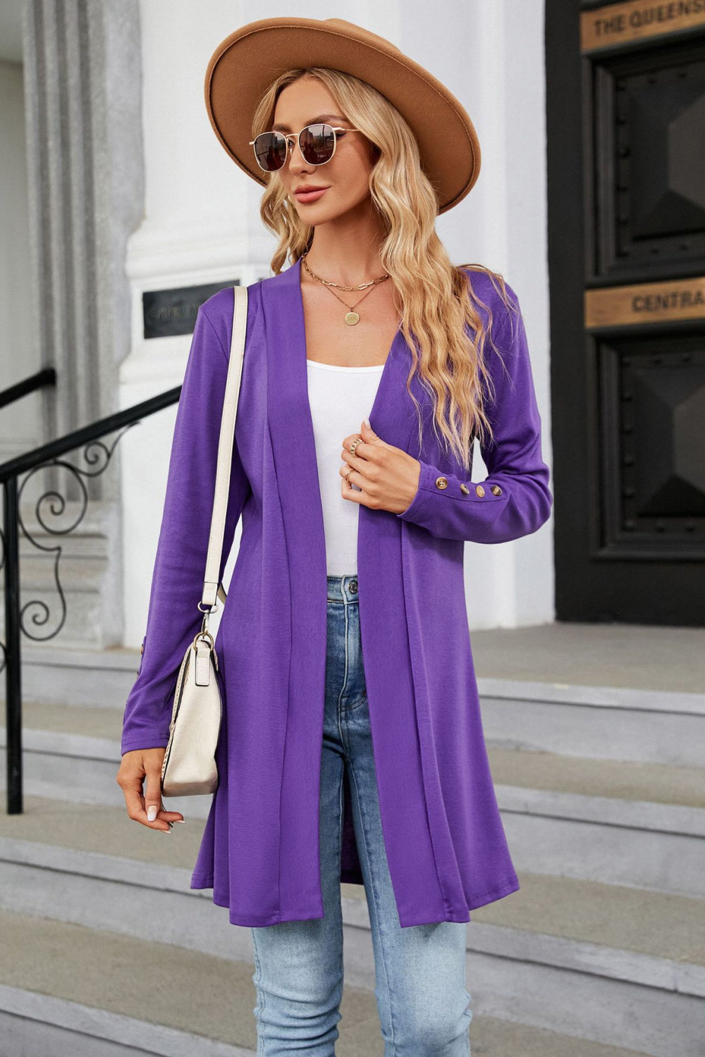 Long Sleeve Open Front Cardigan BLUE ZONE PLANET