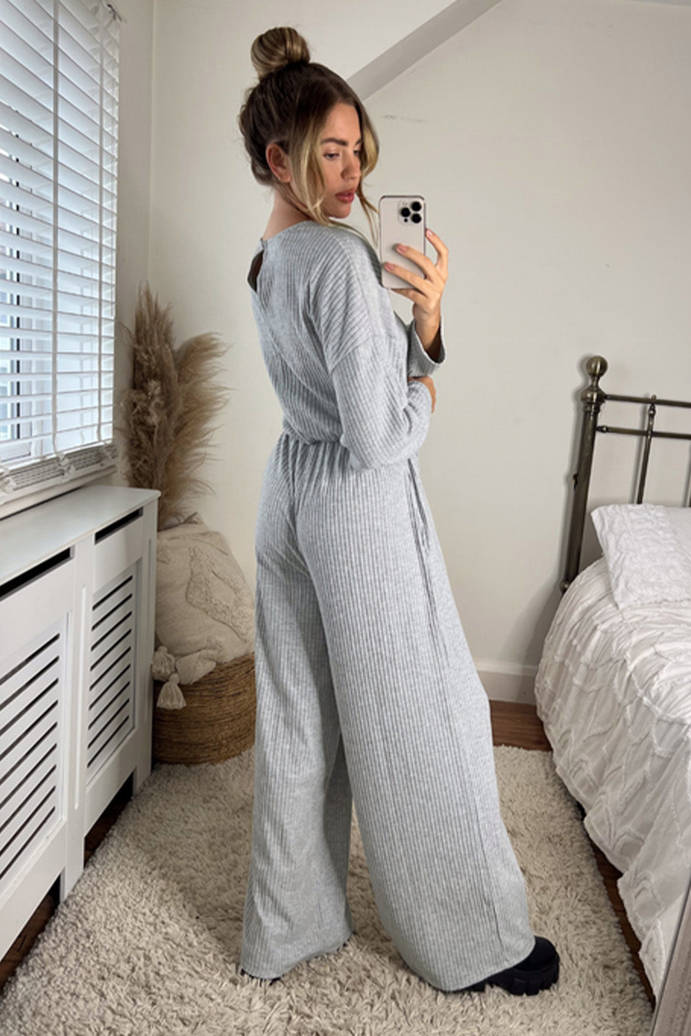 Long Sleeve Round Neck Jumpsuit BLUE ZONE PLANET