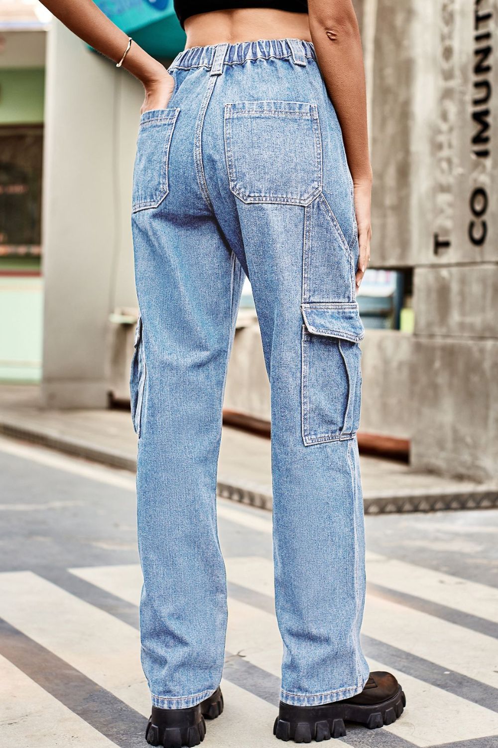 Loose Fit Long Pants with Pockets BLUE ZONE PLANET