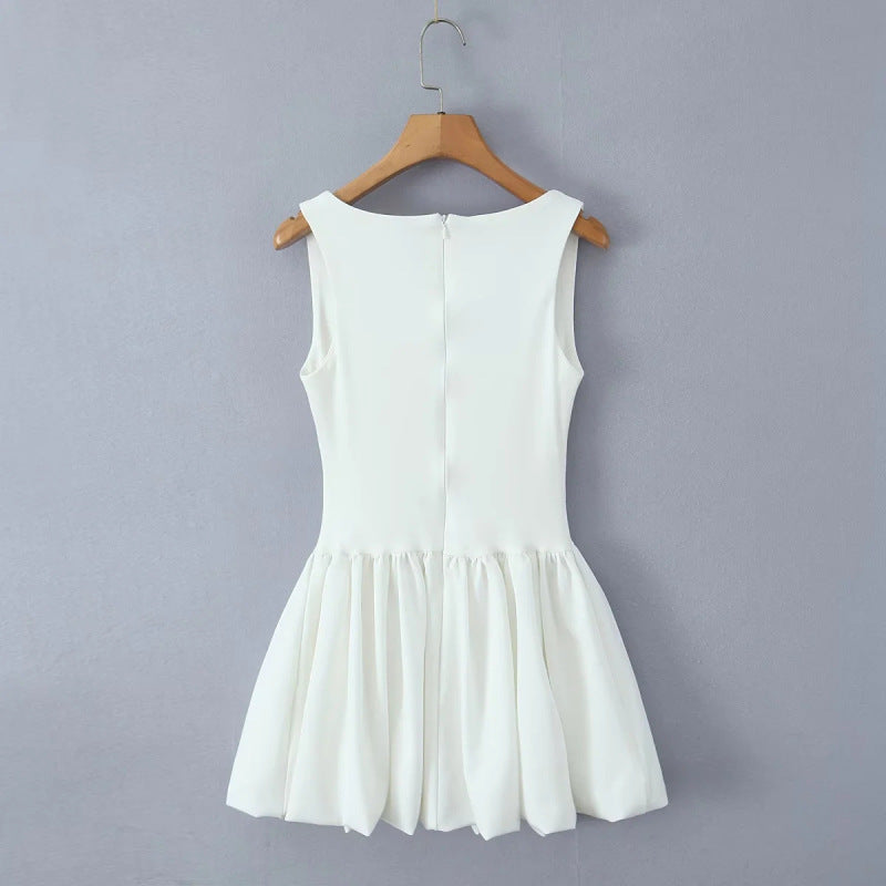 Women's Fashion Hot Girl Suspender Puffy Dress-[Adult]-[Female]-White-S-2022 Online Blue Zone Planet