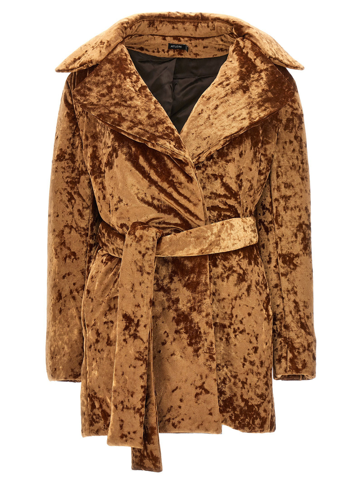 Atlein Crushed Velvet Coat-Coats-[Adult]-[Female]-34 FR-Brown-2022 Online Blue Zone Planet