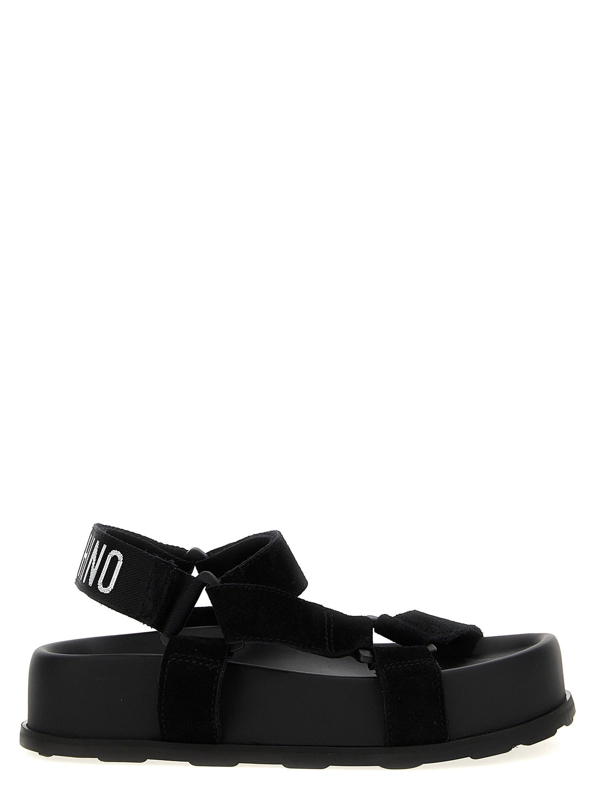 Moschino Suede Sandals-Sandals-[Adult]-[Female]-36-Black-2022 Online Blue Zone Planet