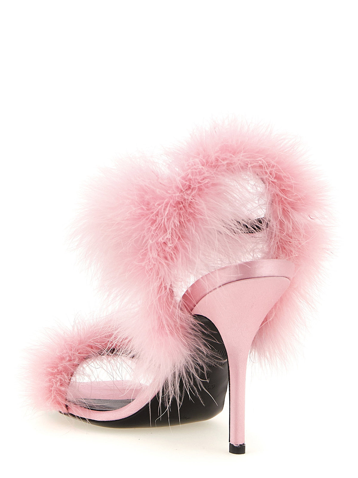 Moschino Satin Sandals And Feathers-Sandals-[Adult]-[Female]-2022 Online Blue Zone Planet