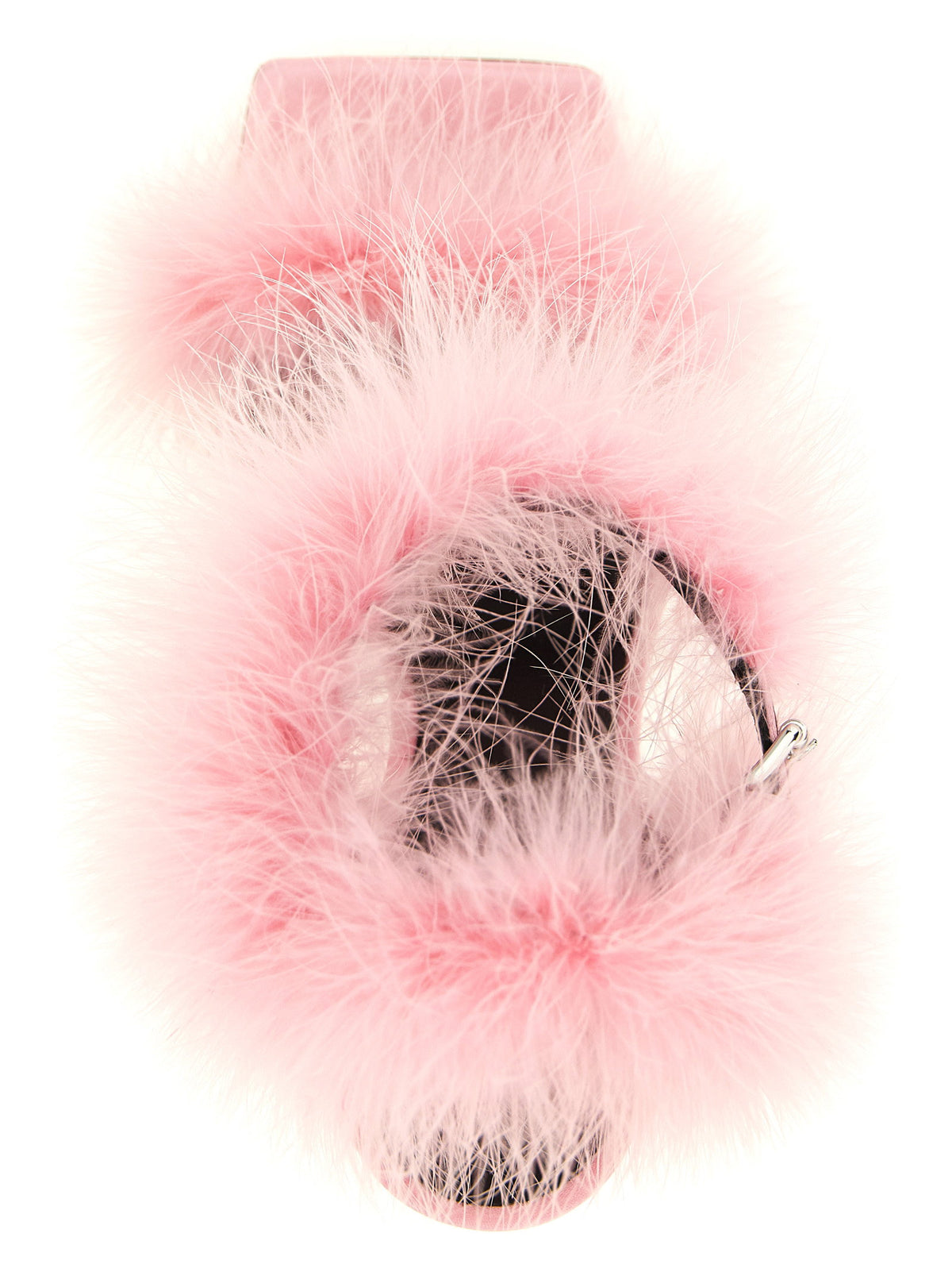Moschino Satin Sandals And Feathers-Sandals-[Adult]-[Female]-2022 Online Blue Zone Planet