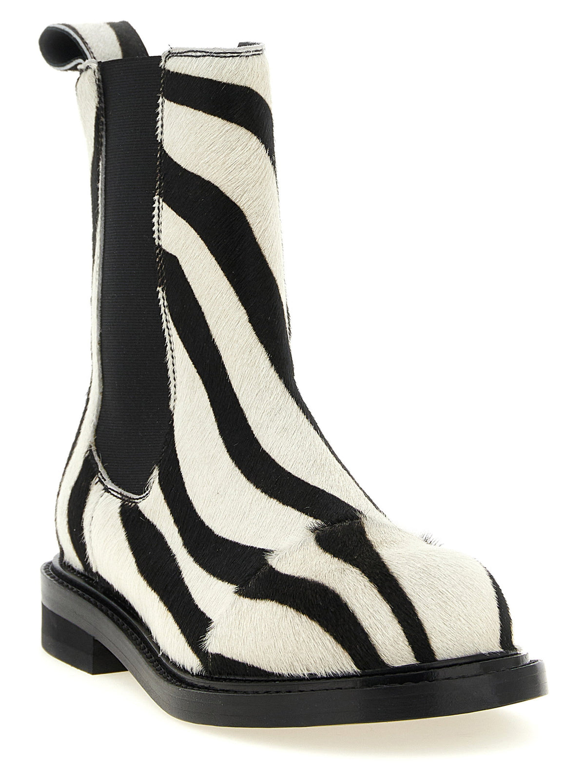 Moschino Zebra Pony Ankle Boots-Boots-[Adult]-[Female]-2022 Online Blue Zone Planet