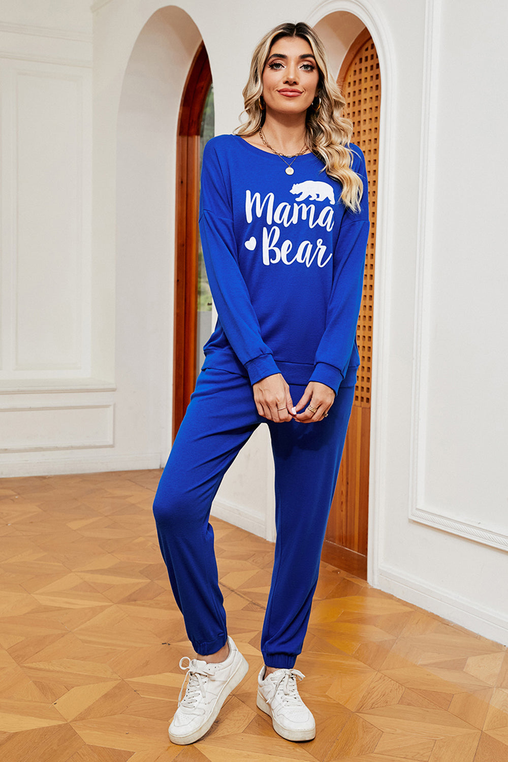 MAMA BEAR Graphic Sweatshirt and Sweatpants Set BLUE ZONE PLANET